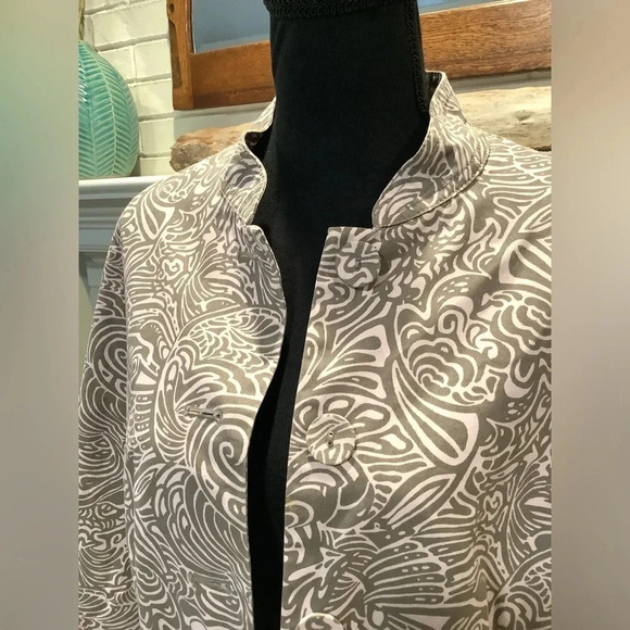 #173 Gorgeous Chicos Cotton Button Front Jacket/Blazer Size 1 Medium - Picture 5 of 11